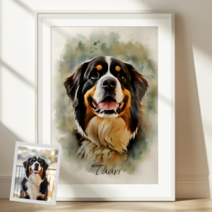 Custom watercolor pet portrait